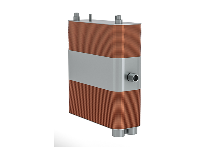 Three in one brazed plate heat exchanger